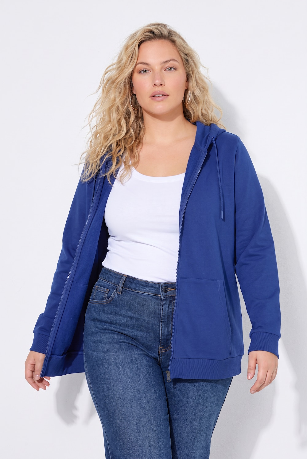 Sweatjacke, Kapuze, Kängurutasche, Langarm