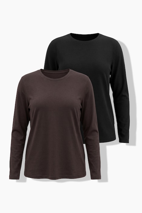 Longsleeve, T-shirts, set van 2, ronde hals, lange mouwen