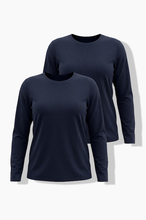 Longsleeve, T-shirts, set van 2, ronde hals, lange mouwen