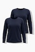 Longsleeve, T-shirts, set van 2, ronde hals, lange mouwen