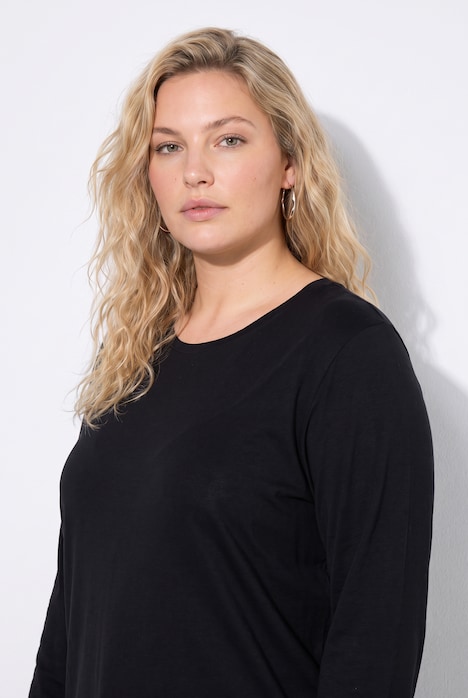 T-shirt, coupe classique, col rond, manches longues