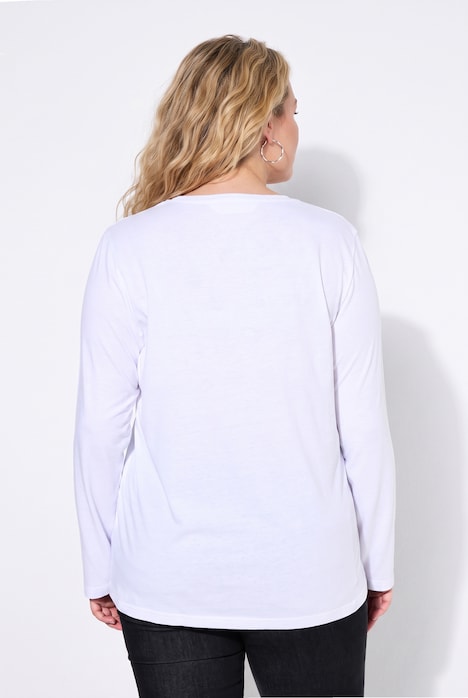 T-shirt, coupe classique, col rond, manches longues