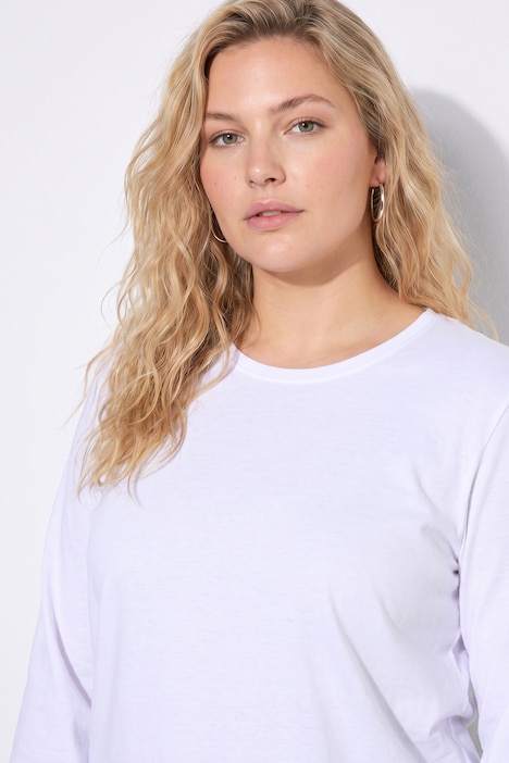 T-shirt, coupe classique, col rond, manches longues