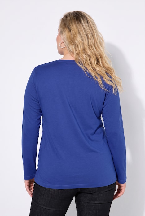 T-shirt, coupe classique, col rond, manches longues