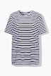 Classic Two Stripe Round Neck Short Sleeve Cotton Tee