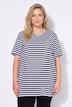 Classic Two Stripe Round Neck Short Sleeve Cotton Tee