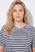 Classic Two Stripe Round Neck Short Sleeve Cotton Tee