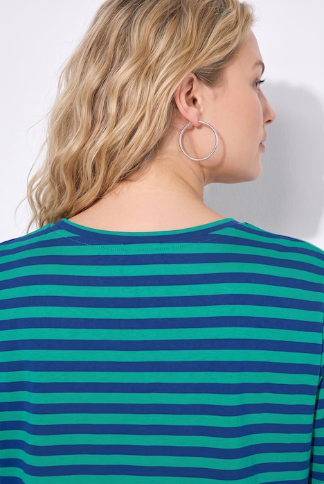 Classic Two Stripe Round Neck Short Sleeve Cotton Tee