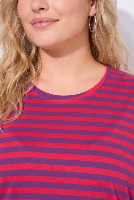 Classic Two Stripe Round Neck Short Sleeve Cotton Tee
