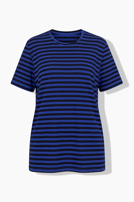 Classic Two Stripe Round Neck Short Sleeve Cotton Tee