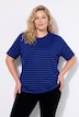 Classic Two Stripe Round Neck Short Sleeve Cotton Tee
