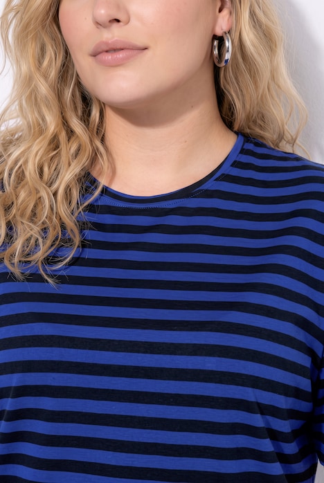 Classic Two Stripe Round Neck Short Sleeve Cotton Tee