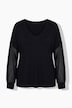 Langarmshirt, A-Linie, Ballonärmel aus Mesh