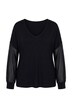Langarmshirt, A-Linie, Ballonärmel aus Mesh