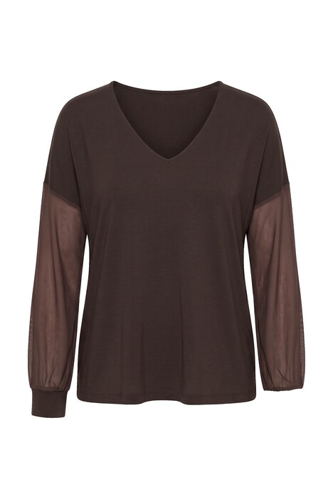 Langarmshirt, A-Linie, Ballonärmel aus Mesh