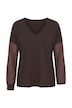 Langarmshirt, A-Linie, Ballonärmel aus Mesh
