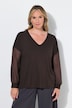 T-shirt manches longues, coupe évasée, manches bouffantes en tulle