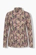 Shirt met lange mouwen, slim fit, all-over print, opstaande kraag