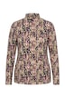 Langarmshirt, Slim Fit, Allovermuster, Stehkragen
