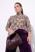 Shirt met lange mouwen, slim fit, all-over print, opstaande kraag