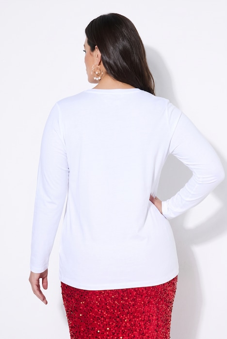 Shirt met lange mouwen, comfortabele pasvorm, kerstboomdame