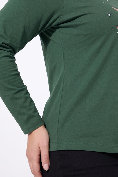 Shirt met lange mouwen, comfortabele pasvorm, kerstteckel