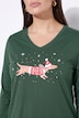 Shirt met lange mouwen, comfortabele pasvorm, kerstteckel