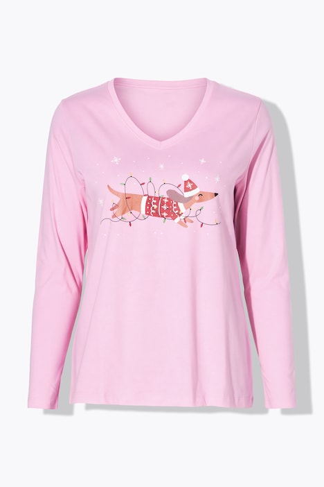 Shirt met lange mouwen, comfortabele pasvorm, kerstteckel