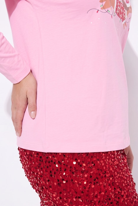 Shirt met lange mouwen, comfortabele pasvorm, kerstteckel