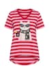 T-Shirt, A-Linie, Ringel, Weihnachts-Katze