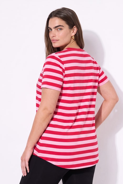 T-shirt, A-lijn, gestreept, kerstkat