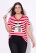 T-shirt, A-lijn, gestreept, kerstkat