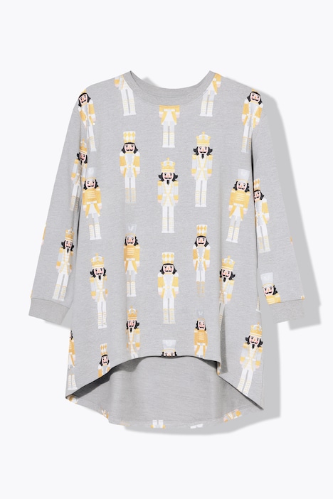 Sweatshirt, lang und oversized, glänzende Nussknacker