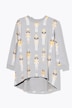 Sweatshirt, lang und oversized, glänzende Nussknacker