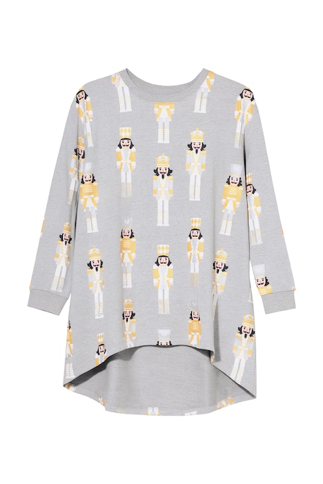 Sweatshirt, lang und oversized, glänzende Nussknacker
