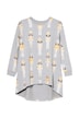 Sweatshirt, lang und oversized, glänzende Nussknacker