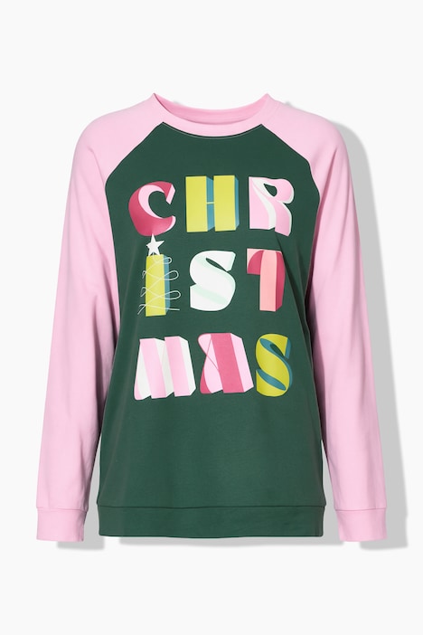Sweatshirt, comfortabele pasvorm, fluweel, kerstinzetstuk van sweatstof