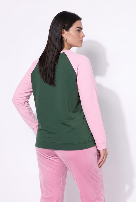 Sweatshirt, comfortabele pasvorm, fluweel, kerstinzetstuk van sweatstof