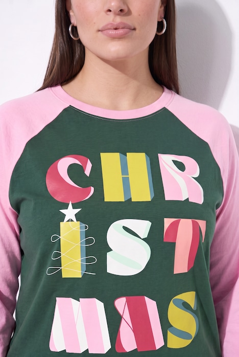 Sweatshirt, comfortabele pasvorm, fluweel, kerstinzetstuk van sweatstof