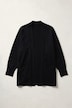 Long-Strickjacke, oversized, offen, Fledermaus-Langarm