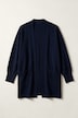 Long-Strickjacke, oversized, offen, Fledermaus-Langarm