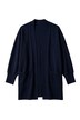 Long-Strickjacke, oversized, offen, Fledermaus-Langarm