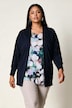 Long-Strickjacke, oversized, offen, Fledermaus-Langarm