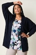 Long-Strickjacke, oversized, offen, Fledermaus-Langarm