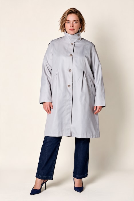 Trenchcoat, Classic Fit, Kellerfalten, Stehkragen