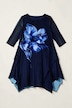 Midi-Plisseekleid, A-Linie, Blumen-Design, Layering-Effekt