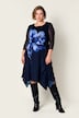 Midi-Plisseekleid, A-Linie, Blumen-Design, Layering-Effekt