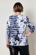 T-shirt en coton Pima, coupe évasée et manches 3/4, motif rayé/floral