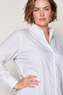 Bluse, Classic Fit, Kelchkragen, Langarm mit Manschetten