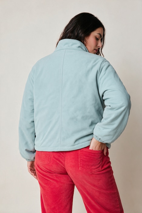 Wendejacke, kurz und oversized, Web/Cord, elastischer Bund